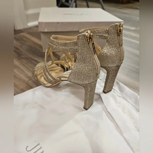 Jimmy Choo Selina 85 Dusty Glitter High Heel - Picture 7 of 13